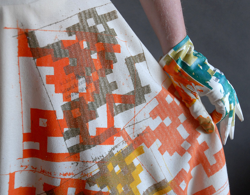 Sanzi Kermes, Textiles, White Wool Strapless