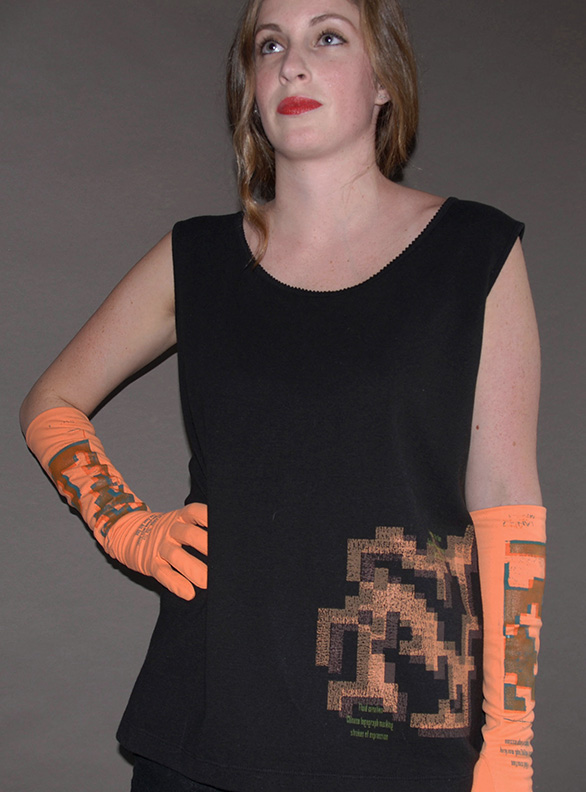 Sanzi Kermes, Textiles, Black Scoop