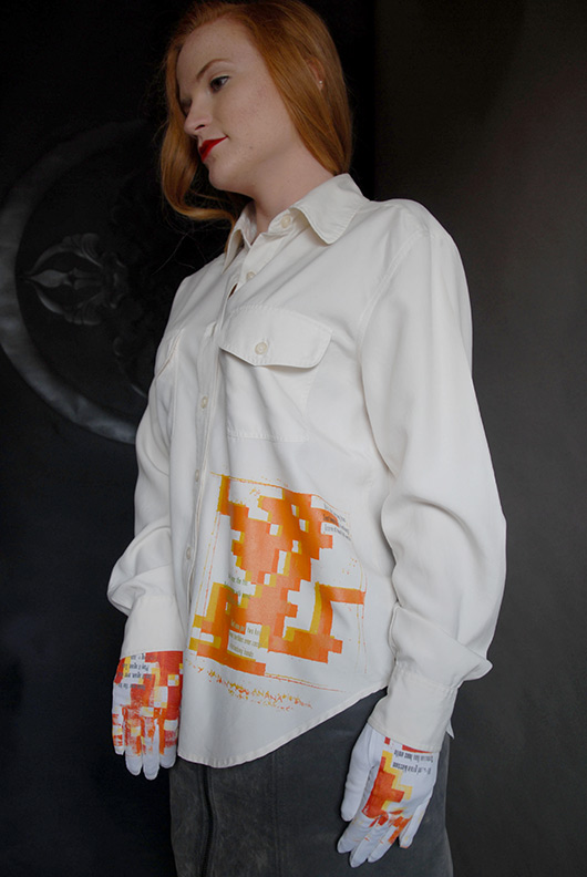 Sanzi Kermes, Textiles, Silk Blouse W Collar